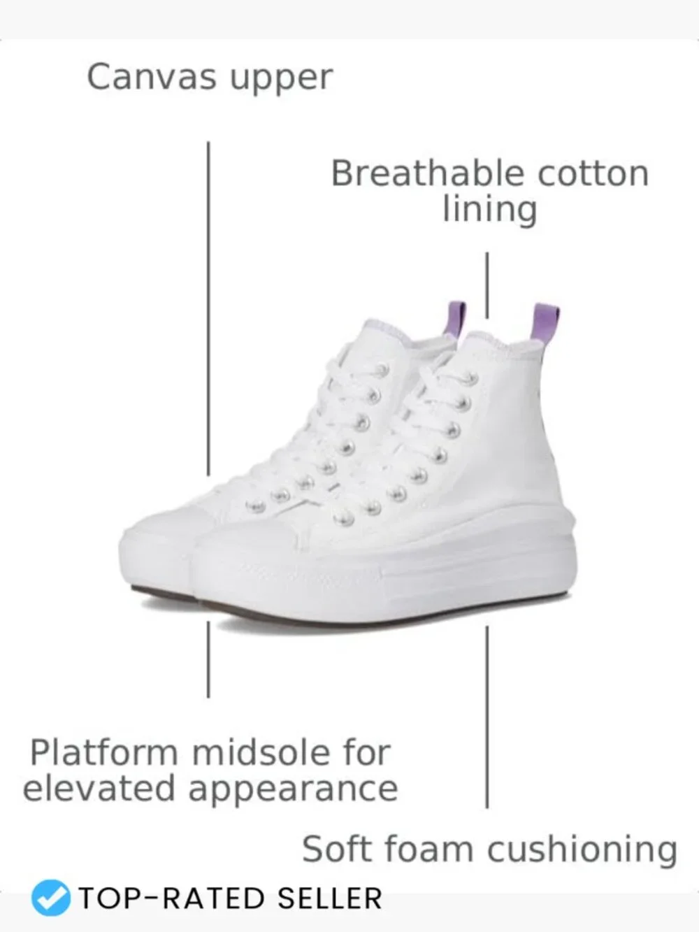 High Top Platform Sneakers Lightweight Lifted Casual Streetwear Classic Retro